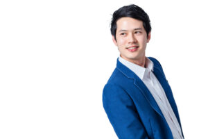 白い歯の男性の口元