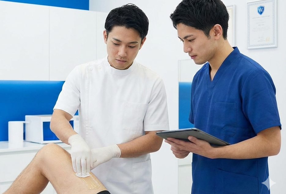 ワックス脱毛を教える男性